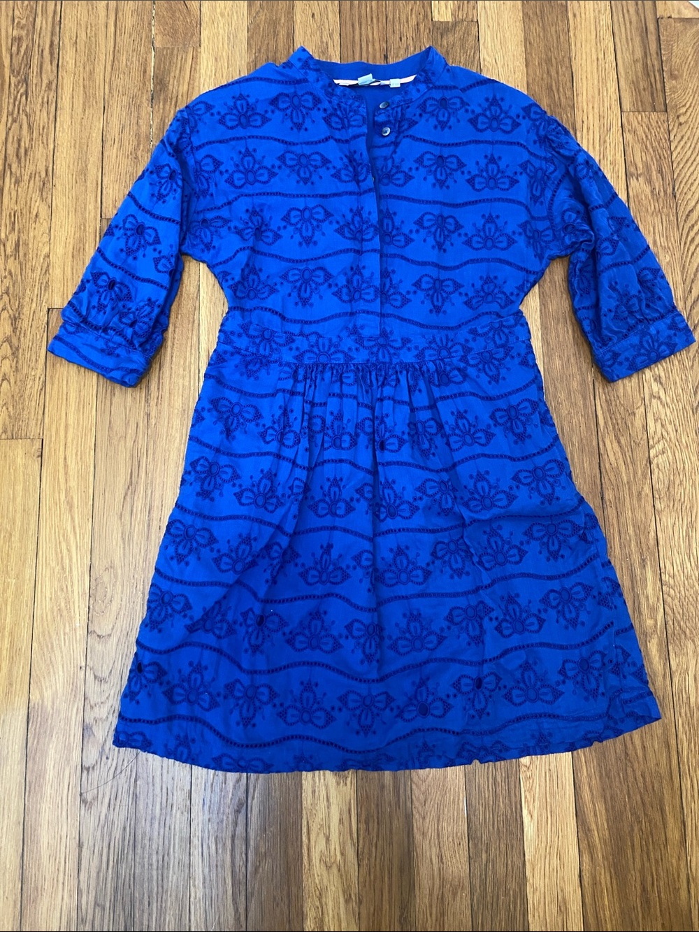 Boden Blue Eyelet Floral Dress
